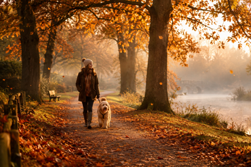 Dog on an autumn walk - how seasonal changes affect dogs
