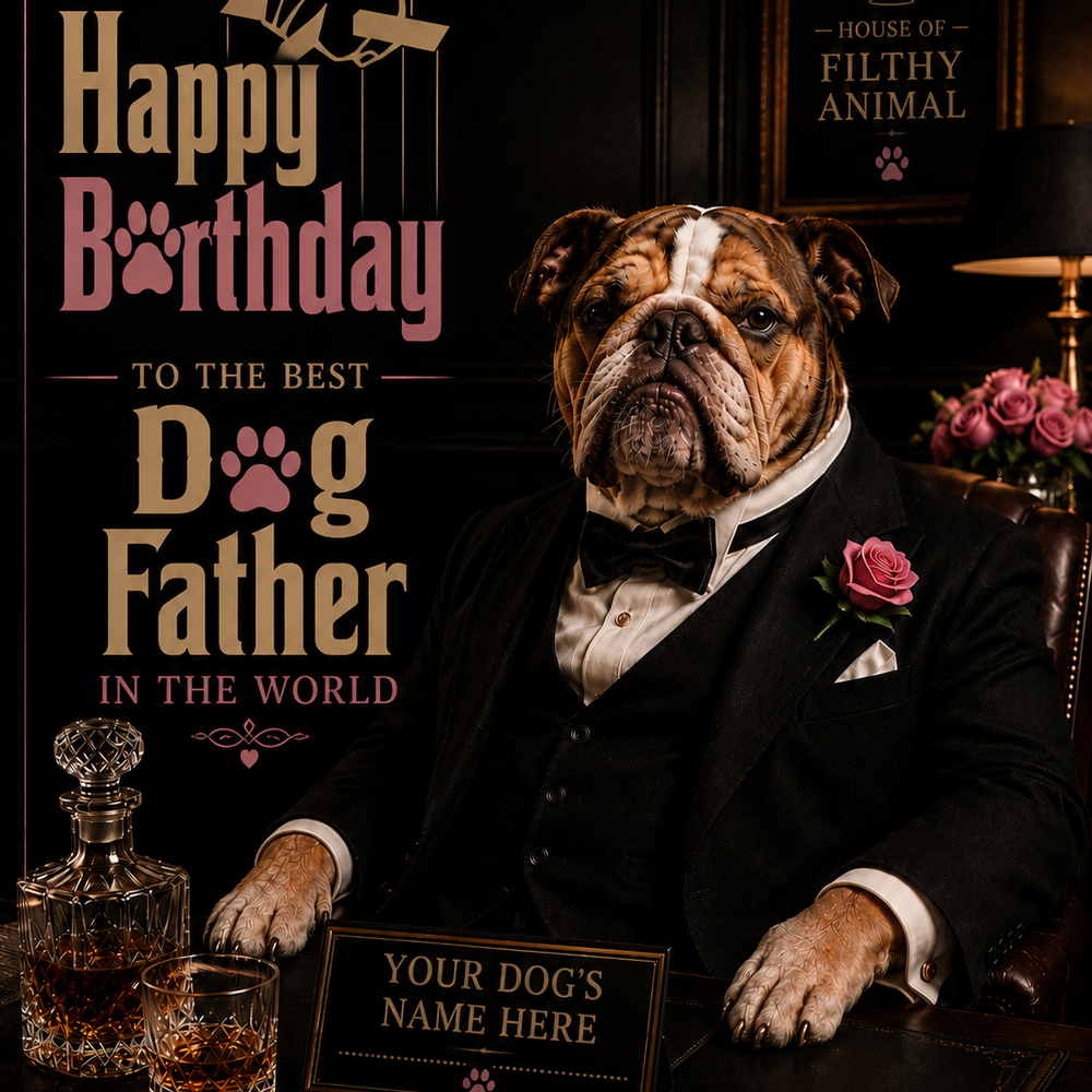 Personalised Dog Father Birthday Ecard