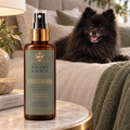 UNBOTHERED hemp and valerian calming spray for dogs, 200ml bottle with sage green label, by House of Filthy Animal