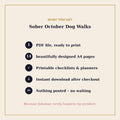 What you get with the free Sober October dog walks planner PDF